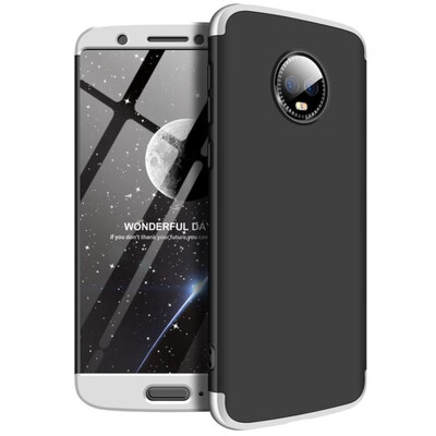 

MOONCASE Moto G6 three-piece all-inclusive shield - black silver