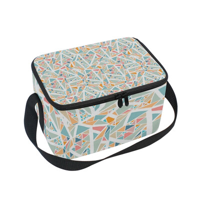 

ALAZA Insulated Lunch Box Geometric Background Lunch Bag for Men Women Portable Tote Bag Cooler Bag