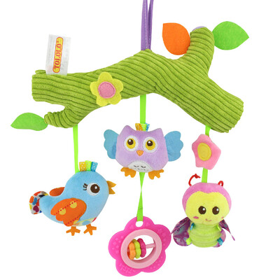 

Bed Crib Stroller Toy Baby Plush Hanging Rattle Educational Activity Toys With Rattle Teether Forest Animal
