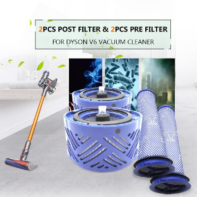 

2pcs Post Filter & 2pcs Pre Filter HEPA Motor Filter Replacement for Dyson V6 Vacuum Cleaner