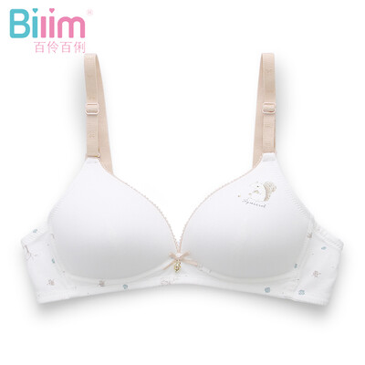 

Hundreds of young girls without steel ring bra development period cotton junior high school bra small chest student underwear 91024 tooth white 85A