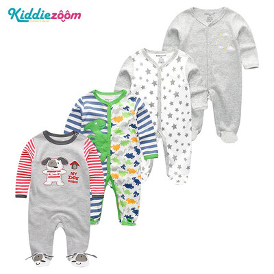 

Kiddiezoom 4PCS Newborn 0-12M Baby Boys Clothes 100Cotton Rompers Clothing Sets Babywear Bodysuits Baby Girls Clothes Outwear