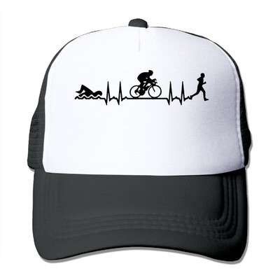 

Swim Bike Run Heartbeat Unisex Adjustable Snapback Hats Hip Hop Caps Baseball Caps Mesh Back