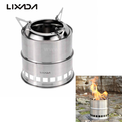 

Lixada Portable Stainless Steel Lightweight Wood Stove Alcohol Stove Burner Outdoor Cooking Picnic BBQ Camping