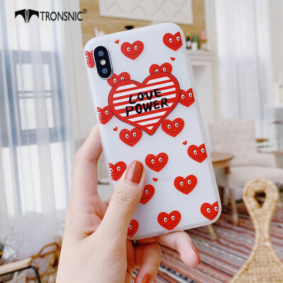 

TRONSNIC Moon Animal Dogs Love Hearts Phone Case for iPhone 6 6s Plus Matte Loves Case White Silicone Covers Capa