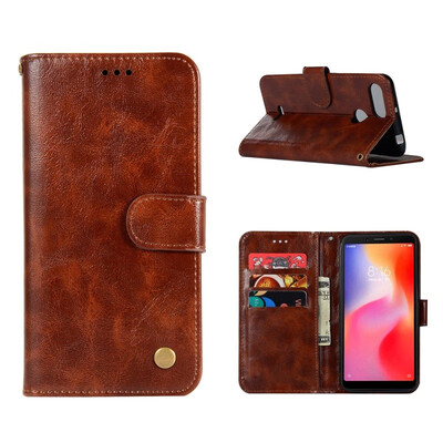 

MOONCASE Millet red rice 6 high-end retro leather case - brown