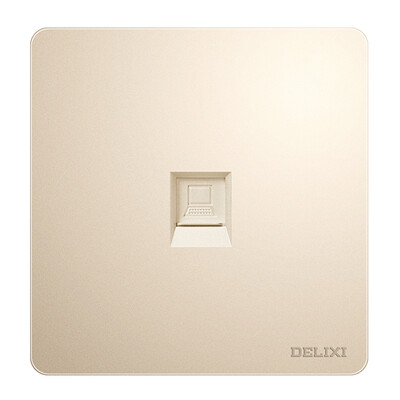 

Delixi DELIXI switch socket panel eight core network computer socket champagne gold flat large board