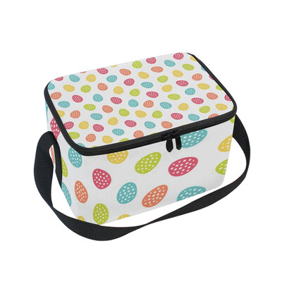 

ALAZA Insulated Lunch Box Eggs Pattern Lunch Bag for Men Women Portable Tote Bag Cooler Bag