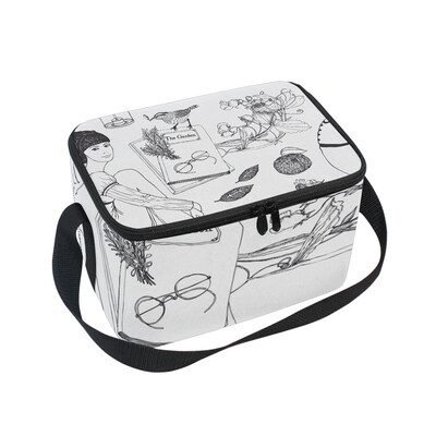 

ALAZA Lunch Box Insulated Gilr And Birds Lunch Bag Large Cooler Tote Bag for Men Women