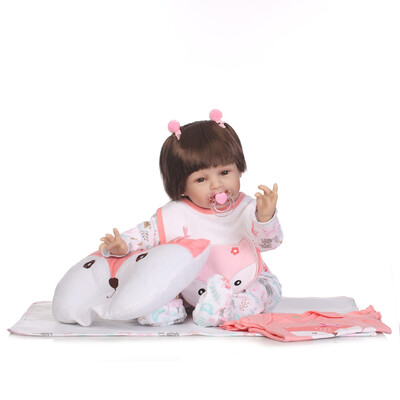 

Reborn Baby Doll 22 inch Cloth Body Lifelike Toddler Doll Play House Toy Gift With Princess Dress