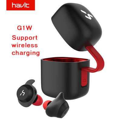 

Original HAVIT g1w Bluetooth Earphone True Wireless Sport headphone Waterproof Stereo Earbuds With Wireless Charging Features