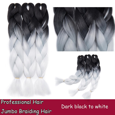 

Braiding Hair Ombre for crochet Hair Weave with Synthetic&Twist Braiding Hair Extensions Dark black 100gpc