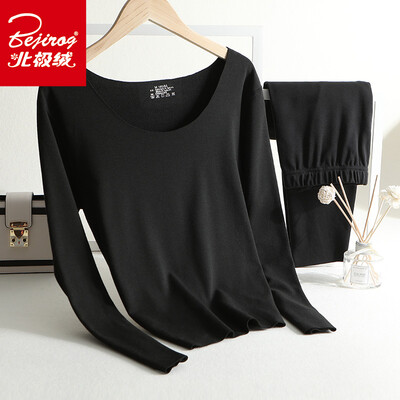 

Arctic velvet graphene free cut velvet sanding mens thermal underwear men&women autumn&winter business V-neck autumn clothing long pants suit female models black