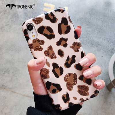 

Tronsnic Leopard Fashion Phone Case for iPhone 7 8 Plus Soft Glitter Hot Case Luxury Cover Gold PinkYello