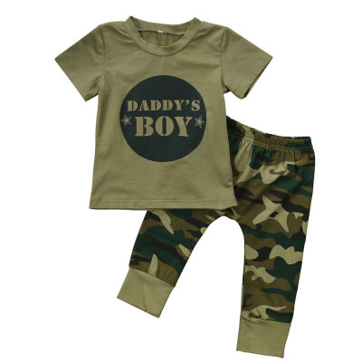 

Casual Newborn Infant Baby Boy Girl Camo T-shirt Tops Pants Outfits Set Clothes