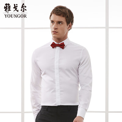 

Youngor shirt mens 2019 spring youth mens casual dress shirt YLDP17600BJC white 38