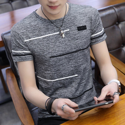 

New Fashion Mens T-shirt O-Neck Short Sleeved Solid Ice Milk Silk Casual Tees Tops Plus Size