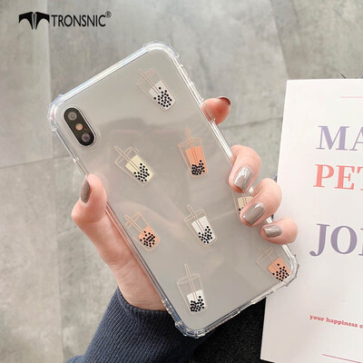 

TRONSNIC Funny Pearl Milk Phone Case for iPhone XS MAX Transparent Shockproof Case Soft Covers Hot