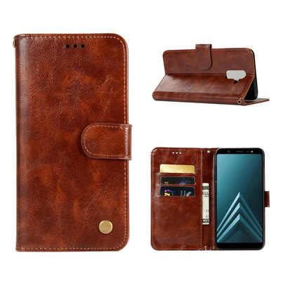 

MOONCASE Samsung Galaxy J8 Premium Vintage Leather Case - Brown