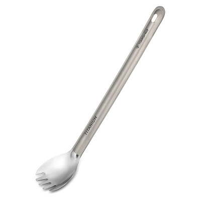 

TOMSHOO Titanium Long Handle Spork Outdoor Portable Matte Finish Dinner Spork Cutlery Camping Backpacking Picnic