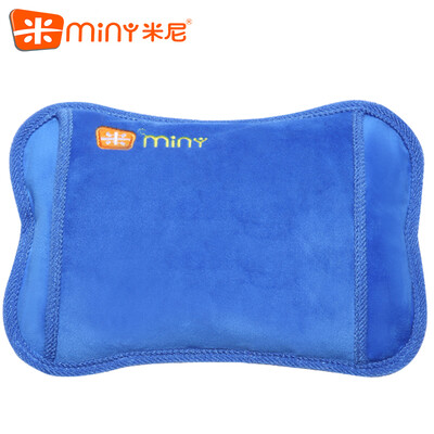 

Miny miny hot water bottle charging explosion-proof has been injected water heating water bottle hand warmers electric heating treasure warm waist suede double insert design blue K605