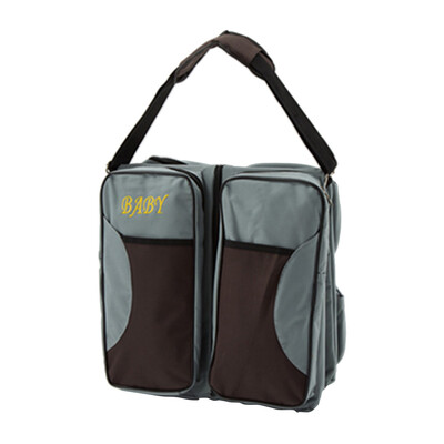 

Multi-function Foldable Crib Bed Folding Bag Large Capacity Portable Mummy Bags Newborn Carrier Shoulder Handbag TravelNavy Blue