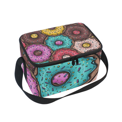 

ALAZA Lunch Box Insulated Colored Donuts Lunch Bag Large Cooler Tote Bag for Men Women