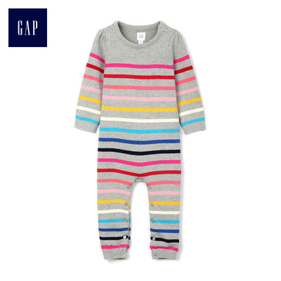 

GAP flagship store childrens clothing baby cotton color striped baby onesies newborn romper 395498 colorful stripes 52cm 0-March