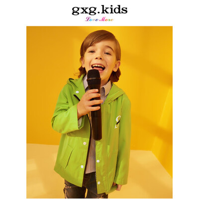 

Gxg kids childrens clothing 2019 spring new vitality letters embroidery fluorescent green long section boy windbreaker jacket A18108220 green 120