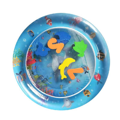 

55cm Diameter Baby Colorful Inflatable Water Play Mat Tummy Time Infant Fun Mat Child Development Play Center with Hand Inflator P