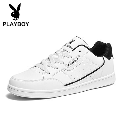 

Playboy PLAYBOY mens Korean version of the trend of sports&leisure shoes comfortable&breathable PL611030 white black 42