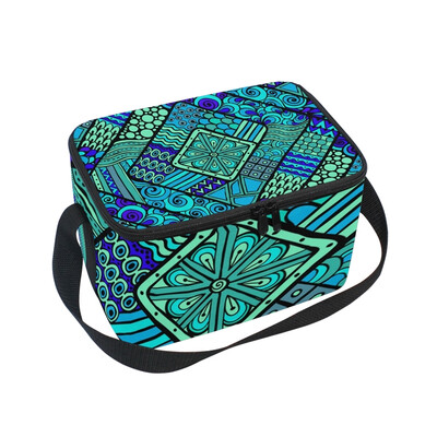 

ALAZA Insulated Lunch Box Roma Geometric Pattern2 Lunch Bag for Men Women Portable Tote Bag Cooler Bag