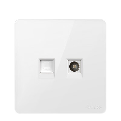 

Delixi DELIXI switch socket panel cable TV computer socket fashion white flat large board