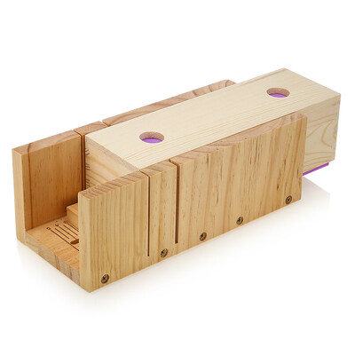 

Wooden Soap Loaf Cutter Mold&Rectangle Silicone Mould with Wood Box