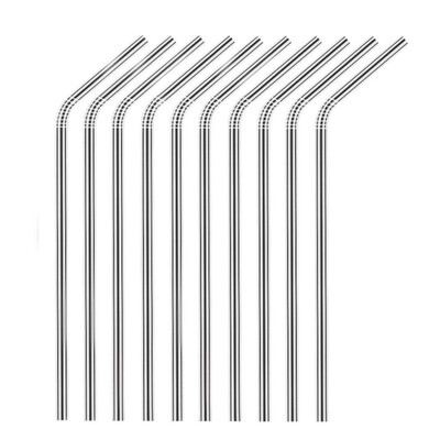

Useful Reusable 304 Stainless Steel Straw Milk Tea Silver Straws Party Drinking Accessories