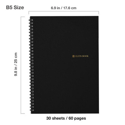 

Elfinbook Erasable Notebook Paper Reusable Smart Wirebound Notebook Cloud Storage Flash Storage App Connection