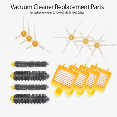 

9pcs Vacuum Cleaner Replacement Part 3-armed Brush 6-armed Brush Filter Brush Sets for iRobot Roomba 700 760 770 780 Series