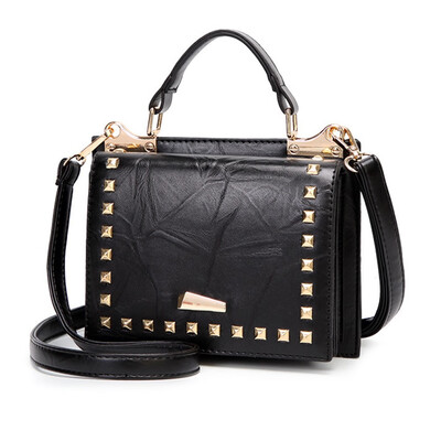 

Fashion Women Crossbody Bag with Rivets Casual PU Leather Ladies Handbags Shoulder Bag for Daily