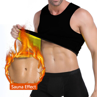 

SLIMBELLE Men Waist Trainer Corset Vest for Weight Loss Hot Neoprene Body Shaper Tank Top Sauna Suit Shirt No Zip