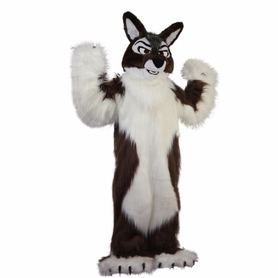 

LangtengLong Hair Brown Wolf Mascot Costume Cartoon Cosplay Party Halloween Christmas Festival Performance