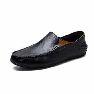

Mens Loafers Fashiong Leather Casual Shoes Breathable Outdoor Driving shoes slip on shoes men Brown Yellow Black Blue Size 38-46