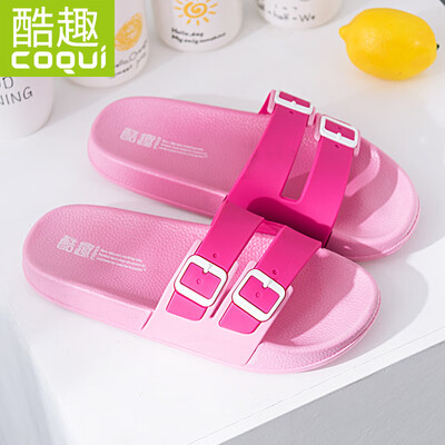 

Cool fun Coqui couple home bathroom light soft soft non-slip bath casual slippers womens pink 37 CQ6122