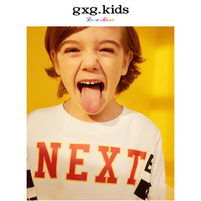 

Gxg kids childrens clothing 2019 spring new white fashion jacket letter printing boy sweater baby shirt A18131107 white 110