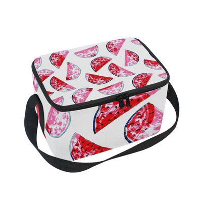 

ALAZA Insulated Lunch Box Watermelon Slices Lunch Bag for Men Women Portable Tote Bag Cooler Bag