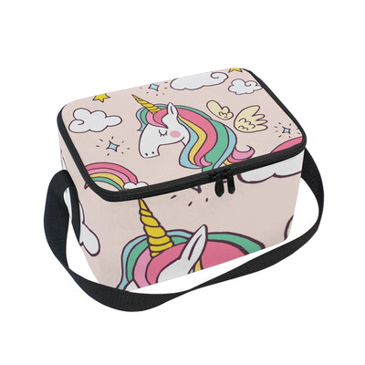 

ALAZA Lunch Box Insulated Lunch Bag Large Cooler Tote Bag Rainbow Unicorn for Men Women Girls Boys