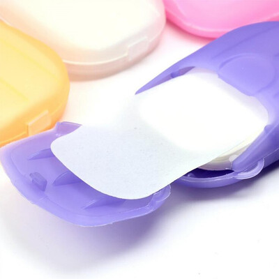 

1PC New Convenient Washing Hand Bath Travel Scented Slice Sheets Foaming Box Paper Soap