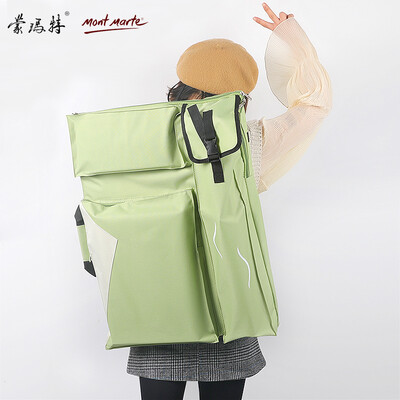 

Australia Montmartre Mont Marte 4K waterproof canvas bag shoulders can be back art art test drawing bag sketch drawing board bag yellow green B-HD-006