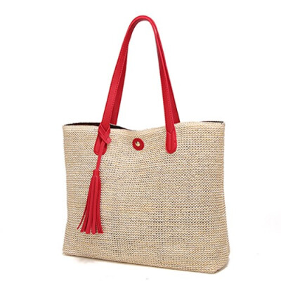 

2019 Fashion Beach Bag for Summer Big Flower Straw Bag Handmade Woven High Quality Shoulder Bags Ladies Shopping Travel Tote Bag