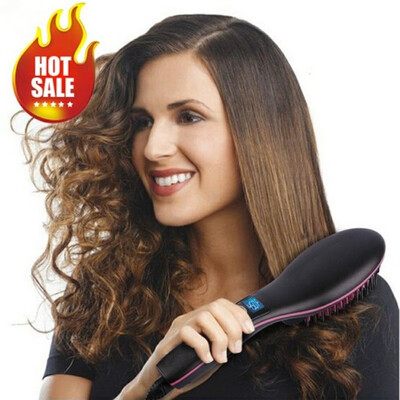 

Electric Hair Brush Hair Straightener Portable Handheld Electric Hair Straight Brush Pro LCD Display