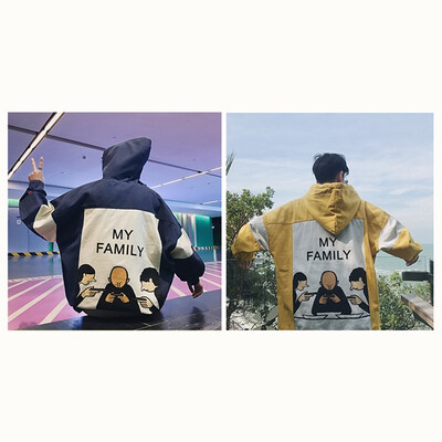 

Sweater mens autumn new Korean version of the trend cartoon hooded jacket Hong Kong students wear loose casual hip hop shirt